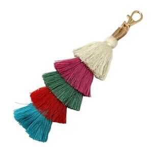 Ivory, Purple, Green, Red, Blue,  Cascading Tassels Bag Charm